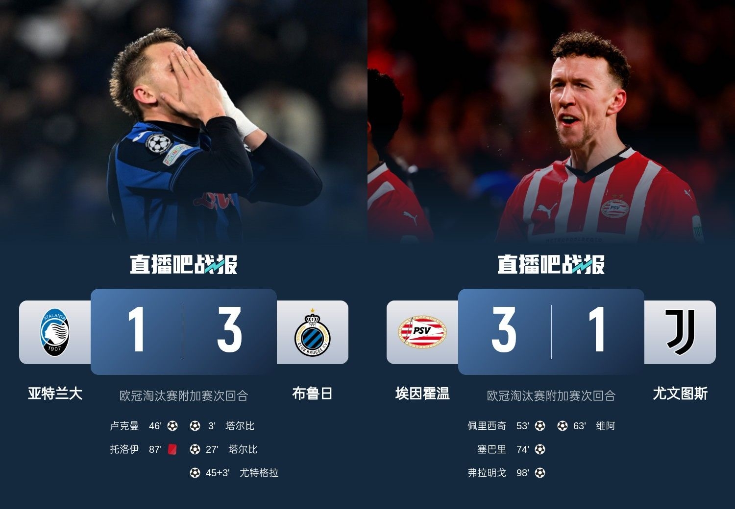 真是意甲拉垮？PSV淘汰尤文后3連敗，布魯日爆冷真藍黑后1勝難求