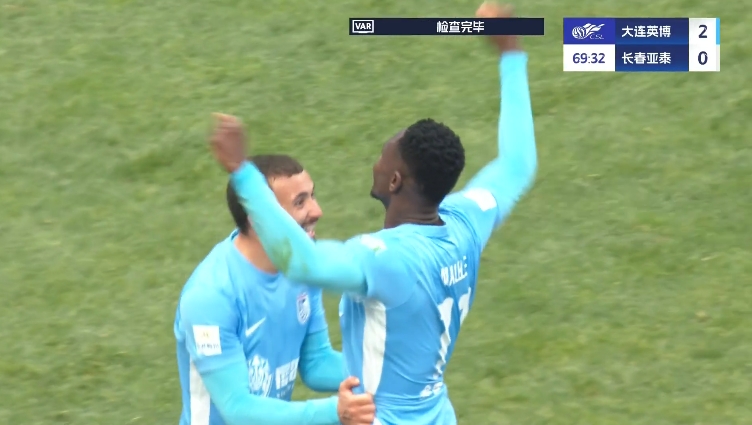 馬萊萊大連處子球！呂焯毅助攻馬萊萊破門(mén)，大連英博2-0亞泰