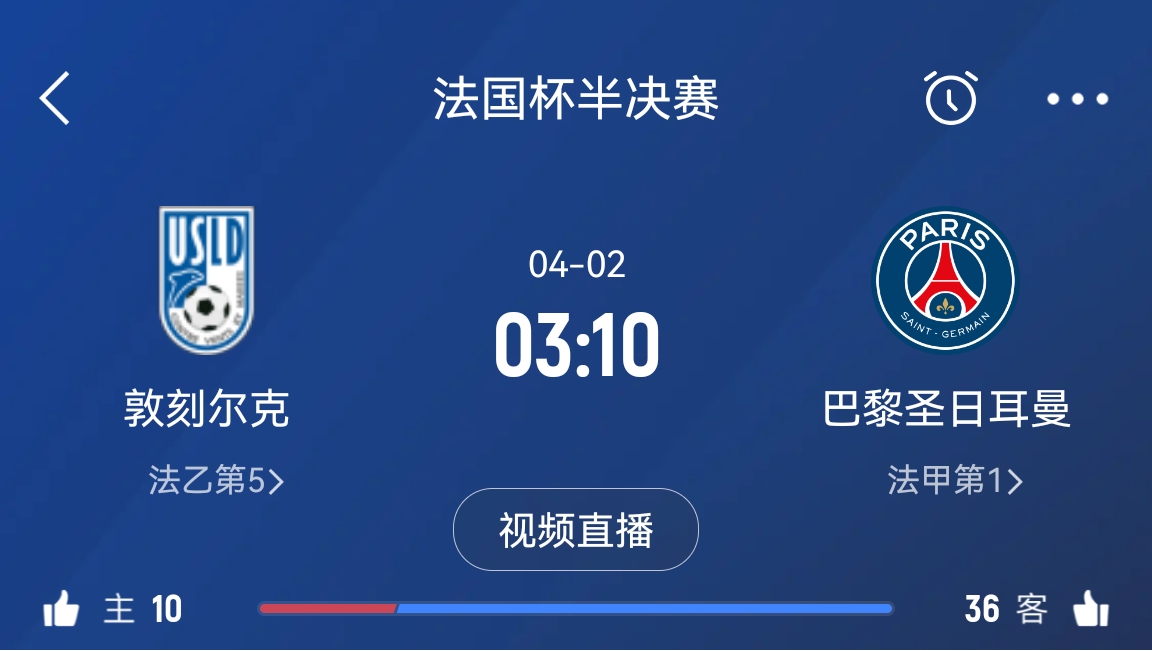 繼續(xù)大撤退？法國杯半決賽敦刻爾克挑戰(zhàn)巴黎，此前連續(xù)逆轉(zhuǎn)法甲隊(duì)